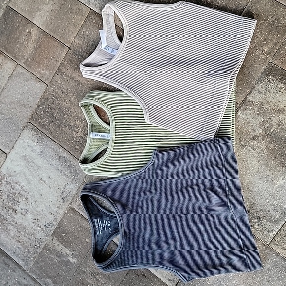 Zenana Outfitters Tops - Zenana Bundle Of 3 Racer Back Long Line Ribbed Brami Sz L/XL Black, Olive & Nude